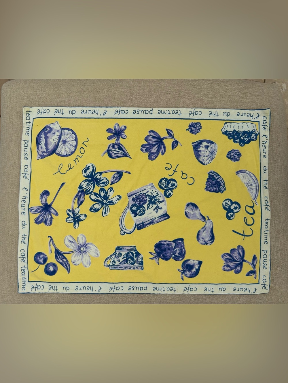 Blue & Yellow Floral Lemon Home Accent Placemats